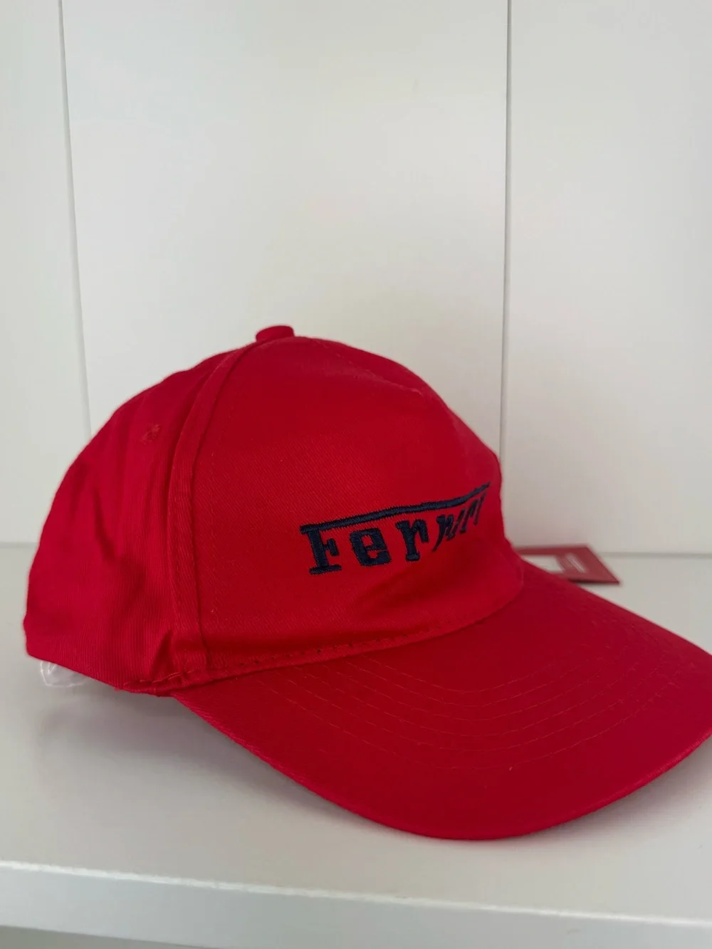 Ferrari Kids Red Cap with Navy Embroidered Logo